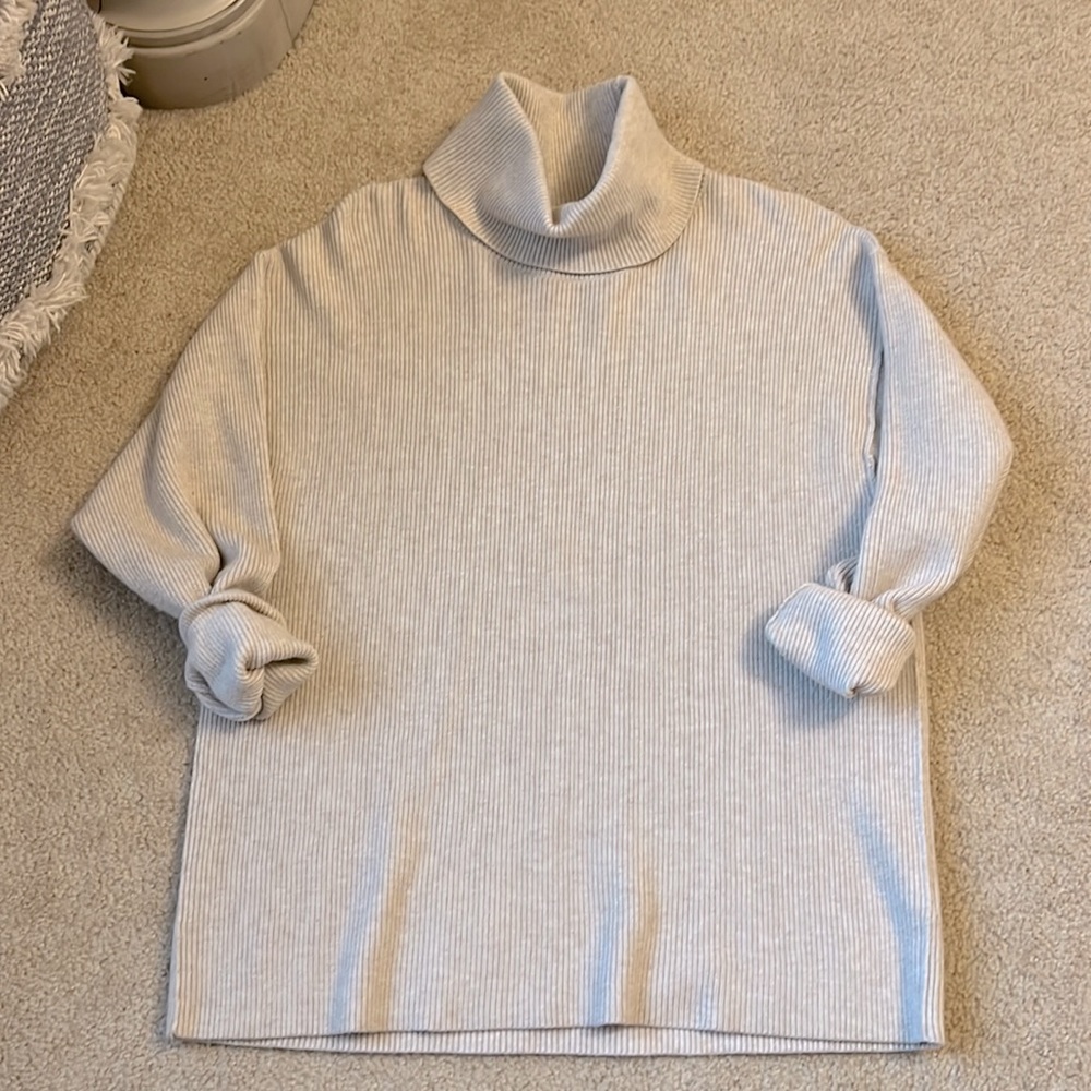Free People oversized tunic sweater in cream/beige
